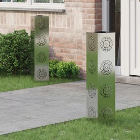 vidaXL Ηλιακό LED Φως Δρόμου 2 pcs Ασημί Γαλβανισμένο Χάλυβα