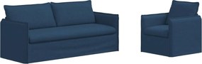 vidaXL Σετ Καναπέ 2 pcs Μπλε 196 x 82 x 85 εκ Ύφασμα