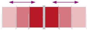 vidaXL Σκίαστρο Πλαϊνό Συρόμενο Κόκκινο 220 x 600 εκ.
