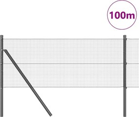 vidaXL Στύλος Περιφράξεων Γκρι 100 x 0,6 μ (16 x 16 mm πλέγμα)