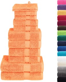 vidaXL Πετσέτες Premium Σετ 12 Τεμ. SOLUND Πορτοκαλί 600 γρ/μ²
