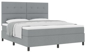 vidaXL Κρεβάτι Box Spring με Στρώμα Ανοιχτό Γκρι Σούπερ Βασιλικό Ύφασμα