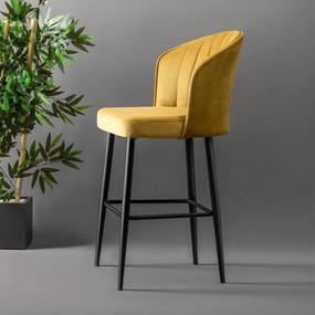 Σκαμπό Μπαρ 2τμχ Κίτρινο / Μαύρο RUBI 52x42x97