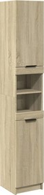 vidaXL Ντουλάπι Μπάνιου Sonoma Δρυς 32x34x188,5 εκ. Επεξεργ. Ξύλο