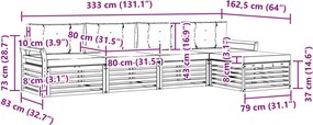 vidaXL Σειρά Καναπέ Εξωτερικού 5 pcs Λευκό και Κρεμ
