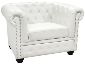 ΠΟΛΥΘΡΟΝΑ T.CHESTERFIELD HM3011.02 ΤΕΧΝΟΔΕΡΜΑ ΛΕΥΚΟ ΜΑΤ 110x90x73 εκ. - 0514288 - HM3011.02