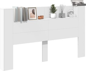 vidaXL Κεφαλάρι Ντουλάπι με LED με ράφι Λευκός 180 x 16,5 x 103,5 cm