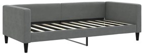 vidaXL Καναπές Κρεβάτι Συρόμενος Σκούρο γκρι 90x190 εκ Ύφασμα Στρώματα