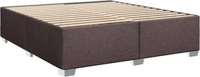 vidaXL Κρεβάτι Boxspring με Στρώμα Σκούρο Καφέ 200x200 εκ. Υφασμάτινο