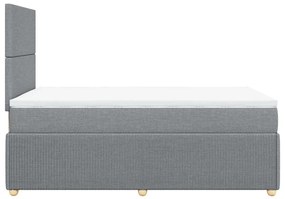 vidaXL Κρεβάτι Boxspring με Στρώμα Ανοιχτό Γκρι 120x200 εκ. Υφασμάτινο