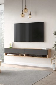 Stewehome Έπιπλο τηλεόρασης με ράφι και ντουλάπι από πεύκο 180x31x30 cm