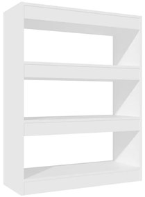 Βιβλιοθήκη/Διαχωρ. Χώρου Λευκό 80x30x103 εκ. Επεξεργασμένο Ξύλο - Λευκό