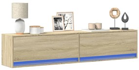 vidaXL Έπιπλο Τοίχου Τηλεόρασης με LED Sonoma Δρυς 180x31x38 εκ.