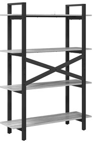 vidaXL Ράφι Βιβλίων Γκρίζο Σονομα 100 x 33,5 x 140 εκ