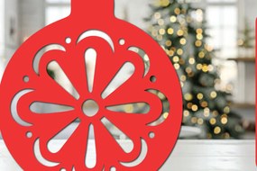 Intra απο ξύλο plywood 3mm-4mm πάχος Χριστουγεννιάτικη Διακοσμητική Μπάλα Cut File Δίασταση 8x8 cm INTRAFABR-110562667