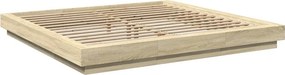 vidaXL Πλαίσιο Κρεβατιού με LED Sonoma Δρυς 180x200εκ. Επεξ. Ξύλο