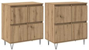 vidaXL Παραδοσιακά Πλευρικά Έπιπλα 2 pcs artisan δρυς