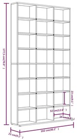 Έπιπλο για CD Γκρι Sonoma 102x23x177,5 εκ. Επεξεργασμένο Ξύλο - Γκρι