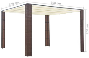 ΚΙΟΣΚΙ ΜΕ ΟΡΟΦΗ ΚΑΦΕ/ΚΡΕΜ 300X300X200 ΕΚ. ΑΠΟ ΣΥΝΘΕΤΙΚΟ ΡΑΤΑΝ 44816