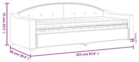 ΚΑΝΑΠΕΣ ΚΡΕΒΑΤΙ ΜΕ ΣΤΡΩΜΑ ΑΝΟΙΧΤΟ ΓΚΡΙ 80 X 200 ΕΚ. ΥΦΑΣΜΑΤΙΝΟ 3197507