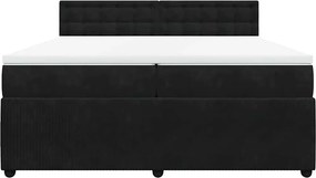 vidaXL Κρεβάτι Boxspring με Στρώμα Μαύρο 200x200 εκ. Βελούδινο