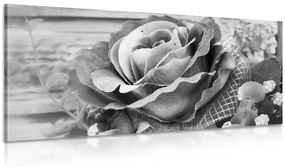 Εικόνα κομψού vintage τριαντάφυλλου σε ασπρόμαυρο σχέδιο - 120x60