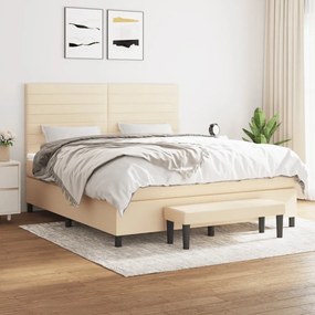 ΚΡΕΒΑΤΙ BOXSPRING ΜΕ ΣΤΡΩΜΑ ΚΡΕΜ 180X200 ΕΚ. ΥΦΑΣΜΑΤΙΝΟ 3136698