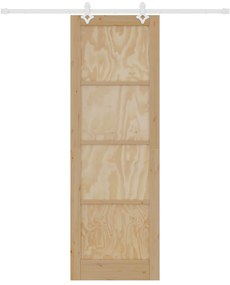 vidaXL Συρόμενη Πόρτα  με Σετ Υλικών 78x232 εκ. Μασίφ Ξύλο Πεύκου
