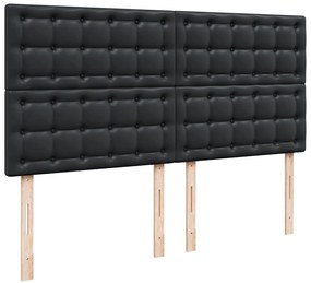 vidaXL Οθωμανικό κρεβάτι με στρώμα Μαύρο 160x200cm Faux Leather