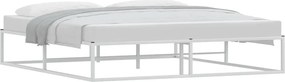 vidaXL Πλαίσιο κρεβατιού χωρίς στρώμα Λευκό 180x200 cm Μεταλλικό