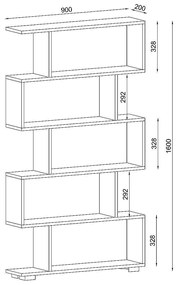 Βιβλιοθήκη MONTONI Λευκό Μοριοσανίδα/Μελαμίνη 90x20x160cm - 14410281