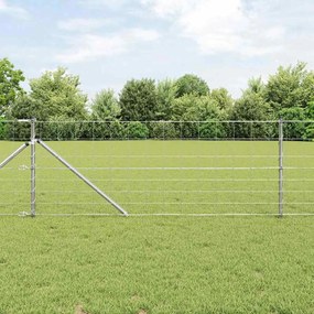 vidaXL Συρματόπλεγμα με ακίδες 25 x 0,8 m Ασημί Δίχτυ
