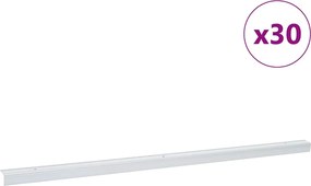 vidaXL Προστατευτικά ακμών σκάλας 30 pcs Ασημί 67 x 3 x 2 εκ.