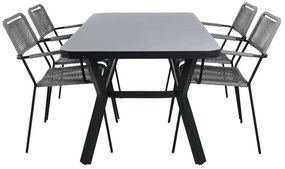 Σετ Τραπέζι και καρέκλες Dallas 2193, Spraystone, Σχοινί, Μέταλλο | Epipla1.gr