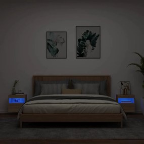 vidaXL Έπιπλα Τοίχου Τηλ. με LED 2 Τεμ. Sonoma Δρυς 40x30x40 εκ.