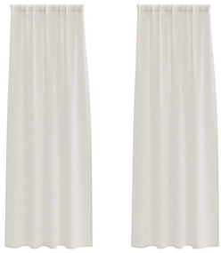vidaXL Κουρτίνες με κουρτίνες 2 pcs Κρεμ 140x175cm Πολυεστέρας