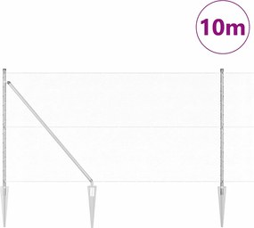 vidaXL Στύλος Περιφράξεων Ασημί 10 x 1,4 μ (13 mm πλέγμα) Ατσάλι