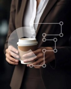 Intra Συλλεκτικό Ξύλινο Παζλ Plywood 4mm - Κομψή επιχειρηματίας με φλιτζάνι καφέ Σε Ξύλινο Κουτί - Διαστάσεις Puzzle: 10x10 cm – 25 κομμάτια