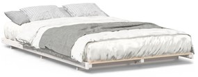 vidaXL Κρεβάτι δαπέδου Λευκό 140 x 190 cm Μασίφ ξύλο πεύκου