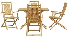 vidaXL Σετ Τραπεζαρίας Κήπου 5 Τεμαχίων από Μπαμπού