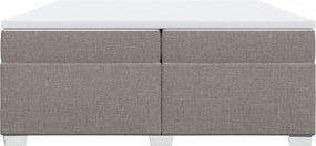 vidaXL Κρεβάτι Boxspring με Στρώμα Taupe 200x200 εκ. Υφασμάτινο