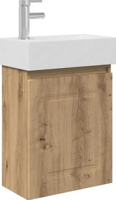vidaXL Μονάδα μπάνιου με βρύση Artisan Δρυς 45,5 x 22,5 x 84 εκ