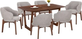 ΣΕΤ ΤΡΑΠΕΖΑΡΙΑΣ 7ΤΜΧ ABAI HM21338.02 ΤΡΑΠΕΖΙ ΑΠΟ MDF--ΚΑΡΕΚΛΕΣ ΜΕ ΜΠΟΥΚΛΕ ΥΦΑΣΜΑ