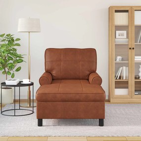 vidaXL Χαλάρωση με μαξιλάρι Καφέ 91 x 157 x 91 εκ. Τεχνητό Δέρμα
