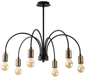 Φωτιστικό Οροφής - Πλαφονιέρα Sorek 584TTM1260 68x68x50cm 6xE27 40W Black-Gold Opviq