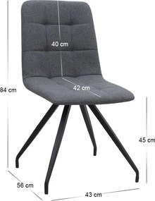 Σετ τραπεζαρία 5τμχ Rubes - Bianca Megapap χρώμα λευκό - γκρι Ø100x78εκ.