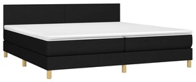 ΚΡΕΒΑΤΙ BOXSPRING ΜΕ ΣΤΡΩΜΑ &amp; LED ΜΑΥΡΟ 200X200 ΕΚ. ΥΦΑΣΜΑΤΙΝΟ 3133583