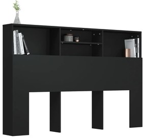 vidaXL Κεφαλάρι Με Αποθηκευτικό Χώρο Μαύρο 160 x 19 x 103,5 εκ.