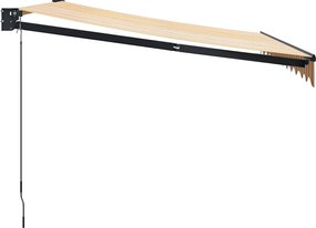 vidaXL Τέντα Πτυσσόμενη Κίτρινη/Λευκή 3 x 2,5 μ. Ύφασμα και Αλουμίνιο