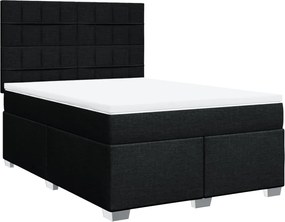 vidaXL Κρεβάτι Boxspring με Στρώμα Μαύρο 140x200 εκ. Υφασμάτινο